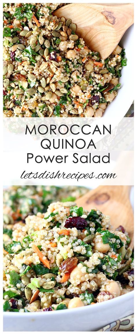 Quinoa Power Salad, Moroccan Quinoa, Salad Quinoa, Power Salad, Quinoa Recipe, Grain Salad, Salad Pasta, Vegan Salad, Mediterranean Diet Recipes