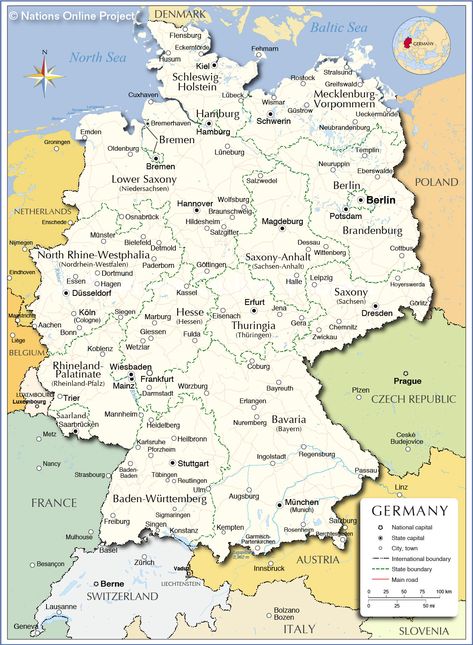 Administrative Map of Germany German Ancestry, Map Of World, Map Of Germany, Genealogy Map, German Map, Genealogy Websites, Ancestry Family Tree, Genealogy Forms, Family Ancestry