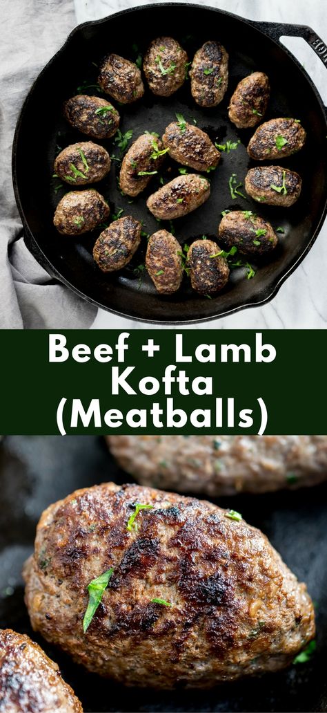 Lamb Beef Meatballs, Lamb And Beef Kofta, Ground Lamb And Beef Recipes, Lamb And Beef Meatballs, Lamb Kofta Recipe, Kofta Meatballs, Ground Lamb Recipes, Pirate Food, Lamb Koftas