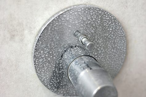 How to Easily Remove Hard-Water Stains from Any Surface, According to Cleaning Pros How To Clean Chrome Bathroom Fixtures, How To Remove Hard Water Stains, How To Remove Hard Water Build Up, Shower Door Cleaner, Remove Water Spots, Remove Water Stains, One Glass Of Wine, Hard Water Spots, Corrugated Tin