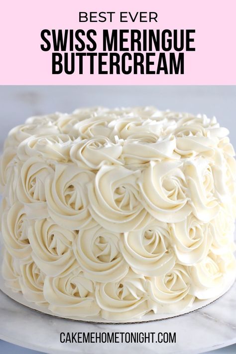 Swiss Meringue Buttercream is silky smooth and not overly sweet. It is perfect for cakes and cupcakes. This recipe only contains 5 ingredients and takes about 20 minutes to make! Swiss Meringue Buttercream Recipe, Easy Swiss Meringue Buttercream Recipe, Mock Swiss Buttercream, Bakery Style Buttercream Frosting Recipe, Buttercream Swiss Meringue, Almond Swiss Meringue Buttercream, Easy Swiss Meringue Buttercream, Vanilla Swiss Meringue Buttercream, Best Swiss Meringue Buttercream