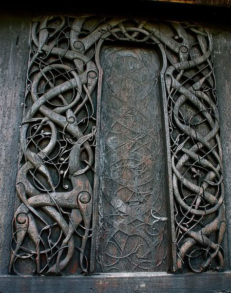 Urnes Stave Church (detail) by Astrid Westvang, via Flickr Stave Church, Arte Viking, Cool Doors, Doors And Hardware, Celtic Art, Old Doors, Unique Doors, Beautiful Doors, Metal Door