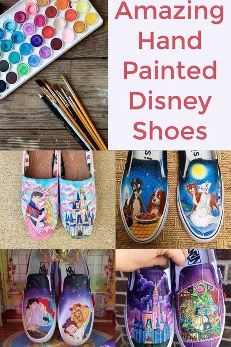 You NEED Hand Painted Disney Shoes For Your Next Trip – Lizzie In Adventureland Painted Shoes Disney, Painted Disney Shoes, Alice In Wonderland Shoes, Disney Painted Shoes, Outfits Punk, Shoes Disney, Disney Sneakers, Painted Shoes Diy, Disney Couple