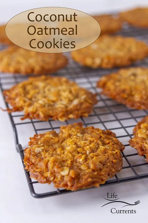 Coconut Oatmeal Cookies, Yellow Bliss Road, Oatmeal Coconut Cookies, Oatmeal Cookies Easy, Recipes From Scratch, Coconut Oatmeal, Cookies Healthy, Oatmeal Cookies Chewy, Easy Oatmeal