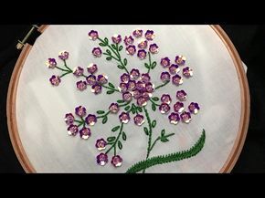 Hand Embroidery: Bead Embroidery - YouTube Embroidery With Beads, Embroidery Leaf, Hand Beaded Embroidery, Diy Bead Embroidery, Bead Embroidery Tutorial, Bead Embroidery Patterns, Embroidery Stitches Tutorial, Embroidery Videos, Sequins Embroidery