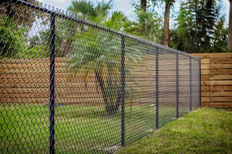 How Much Does a Fence Cost in 2023? Windows Grill, Black Chain Link Fence, Chain Link Fence Installation, Backyard Fencing, Wood Picket Fence, Vinyl Privacy Fence, Wood Privacy Fence, Mesh Fencing, Security Fence