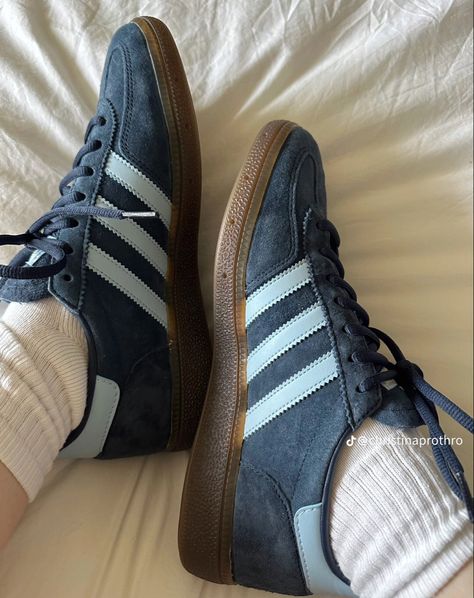 #adidas #adidasgazelles #adidasblueberry #adidashandball Adidas Giselle Shoes, Adidas Handball Spezial Blue, Shoes Design Ideas, Shoe Rotation, Sandals Design, Men's Adidas (men), Girls Winter Boots, Trendy Shoes Sneakers, Design 2023