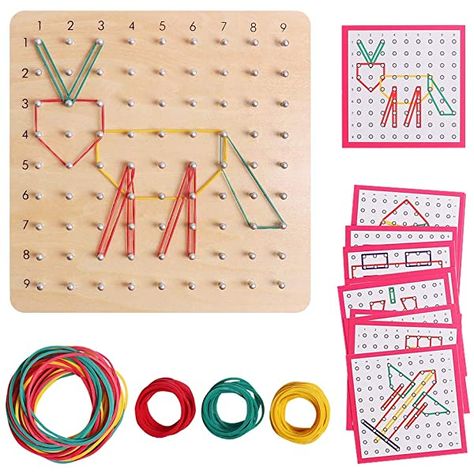 Geo Board, Kids Packaging, Brain Teasers For Kids, Pattern Cards, Metal Puzzles, Wooden Pattern, Brain Teaser Puzzles, 2d Shapes, Brain Teaser