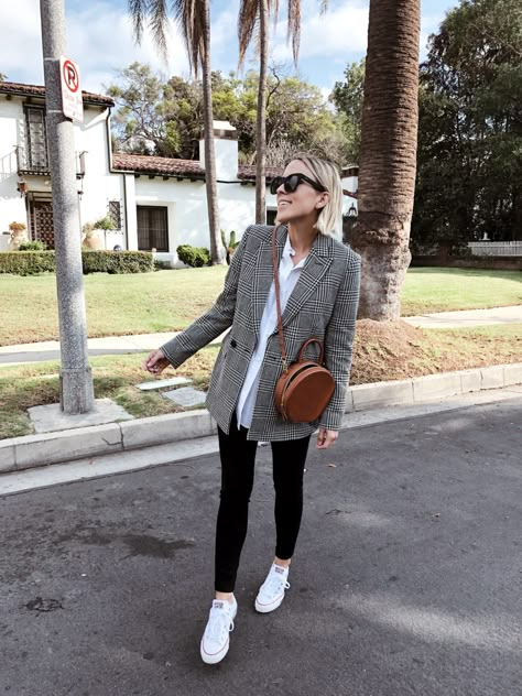 Damsel in Dior | Check Blazer Check Blazer Outfit Women, Checkered Blazer Outfit, Check Blazer Outfit, Grey Blazer Outfit, Plaid Blazer Outfit, Blazer Outfits Casual, Blazer Outfits For Women, Blazer Outfit, Looks Party