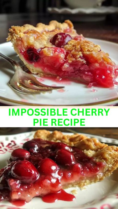 Delight in the magic of Impossible Cherry Pie. A simple yet mesmerizing dessert that defies expectations with its effortless preparation and heavenly taste. Impossible Cherry Pie, Bisquick Impossible Pie Recipes, Impossible Pie Recipes, Bisquick Impossible Quiche Recipe, Bisquick Inspired Recipes, Impossible Coconut Pie, Impossible Pumpkin Pie, Impossible Pies, Homemade Bisquick