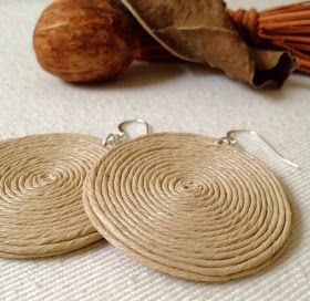 Handmade Jute Earrings, Jute Earring, Clothespin Diy Crafts, Twine Diy, Wedding Flower Jewelry, Jewels Diy, Bracelet Cord, Paper Quilling Jewelry, Diy Jewelry Inspiration