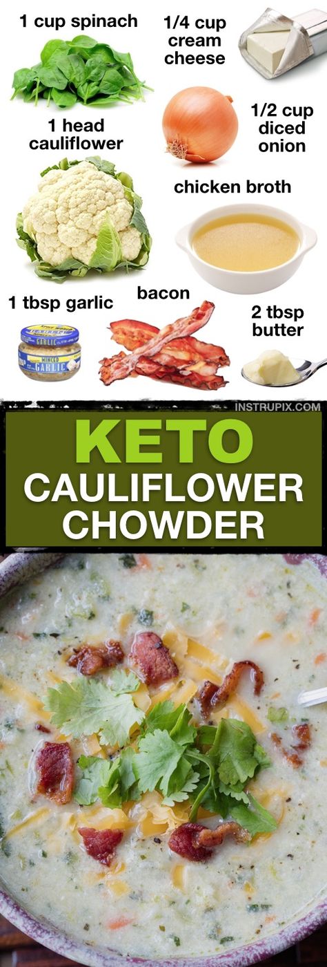 7 Easy Low Carb Soup Recipes (Keto Friendly & Healthy!) Easy Low Carb Soup, Soup Recipes Keto, Cauliflower Chowder, Low Carb Soup Recipes, Crock Pot Recipes, Diner Recept, Resep Diet, Low Carb Diets, Keto Soup