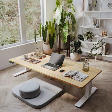 The World's Only Floor Sit to Standing Desk – Uppeal Sit To Stand Desk, Floor Desk, Innovative Office, Floor Sitting, Office Inspo, Stand Desk, Sit To Stand, White Desks, Adjustable Height Desk