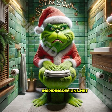 These Grinch Toilets Will Steal Christmas in the Best Way Possible! The Grinch Doing Yoga, The Grinch Meme, Grinch Memes Hilarious, Grinch Christmas Sculptures & Statues, Grinch Memes Humor, Christmas Cheer, Grinch, Holiday Season, Good Things