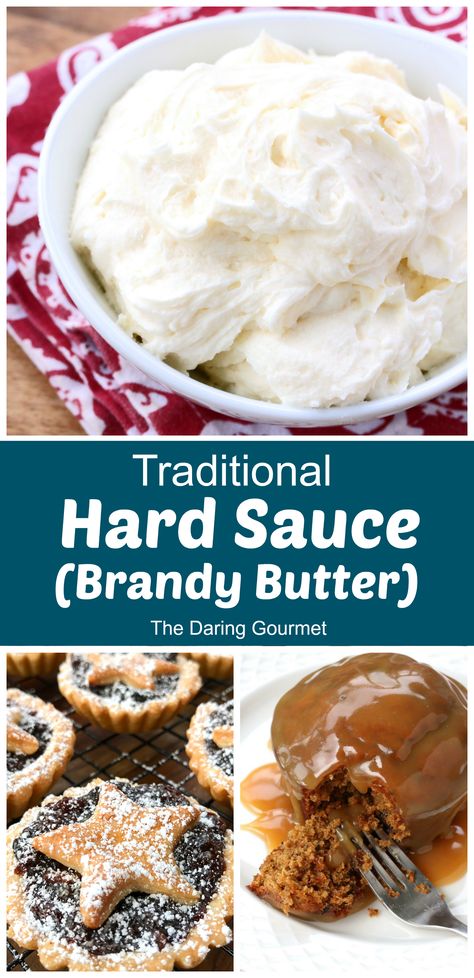 A traditional Hard Sauce (Brandy Butter) that’s quick and easy to make and will add extra flavor, moisture, and exquisite yumminess to your warm desserts! It’s an absolute MUST for a traditional Christmas spread! Hard Sauce Recipe, Brandy Butter Recipe, Brandy Sauce Recipe, Amazing Dips, Daring Gourmet, Hard Sauce, Brandy Butter, Brandy Sauce, Christmas Spread