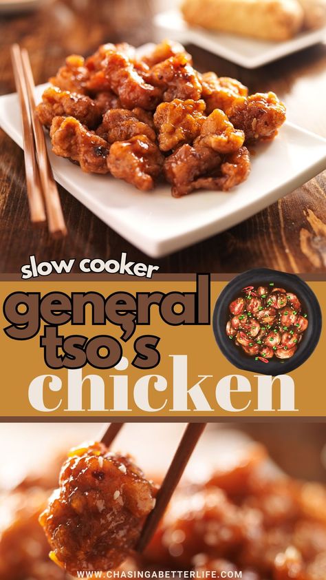 Take your taste buds on an adventure with this easy slow cooker General Tso chicken recipe! Sweet, spicy, and packed with flavor, it's a crowd-pleaser every time. Try it now! 🌶🍚 #GeneralTsoChicken #SlowCookerRecipes #EasyDinners General Tso Chicken Crockpot, Slow Cooker General Tso Chicken, Tso Chicken Recipe, Cheap Paleo Meals, Cheap Vegetarian Meals, Aldi Meal Plan, Tso Chicken, General Tso Chicken, General Tso