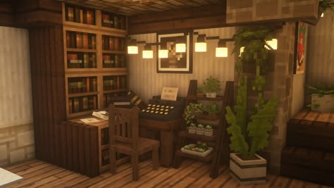 Minecraft Cottage Inside, Minecraft Inside Ideas, Minecraft Aesthetic Interior, Inside Minecraft Houses Ideas Cottage, Aesthetic Minecraft Bedroom, Minecraft Houses Inside, Minecraft House Inside, Minecraft Inside Houses Ideas, Hut Minecraft