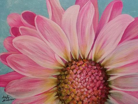 Pink Daisy Acrylic Painting Tutorial by Angela Anderson on YouTube #fredrixcanvas #princetonbrushes #art Floral Acrylic Painting, Angela Anderson, Pink Drawing, Drawing Water, Acrylic Painting Flowers, Daisy Painting, Acrylic Painting Tutorials, Water Colors, 자수 디자인