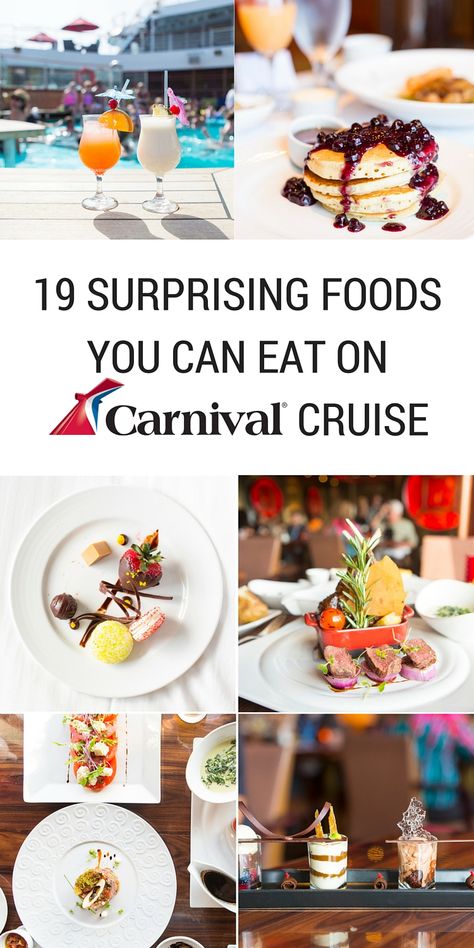 19 Surprising Foods You Can Eat On A Carnival Cruise Cruise Food Recipes, Carnival Cruise Food, Celebrity Millennium, Carnival Splendor, Carnival Cruise Tips, Carnival Conquest, Carnival Freedom, Carnival Liberty, Carnival Magic