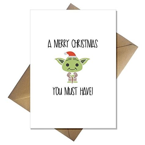 Star Wars Christmas Cards Handmade, Starwars Christmas Card, Star Wars Christmas Card, Star Wars Christmas Cards, Cute Yoda, Funny Star Wars, Red Gold Christmas, Birthday Cute, Card Inspo