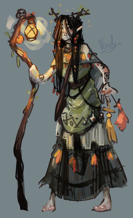 Bog Witch Cosplay, D D Character, Dnd Witch Outfit, Druid Clothing Dnd, Witches Character Design, Dnd Outfits Inspiration Druid, Firbolg Dnd Druid Female, Dnd Feywild Art, Bog Witch Character Design