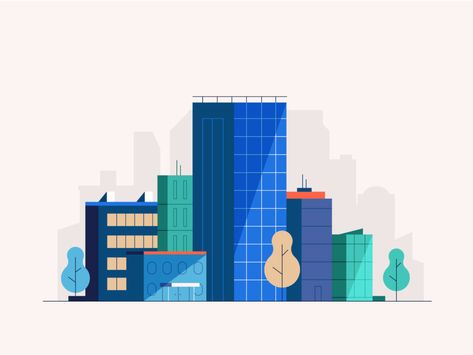 City Buildings Illustration, 2d City Illustration, Flat City Illustration, City Illustration Design, Buildings Illustration, Illustration Building, Latest Graphic Design Trends, Adobe Illustrator Design, Building Icon