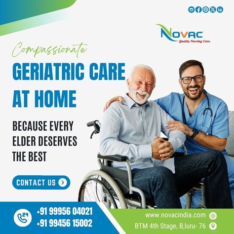 Compassionate Geriatric Care at Home—Because Every Elder Deserves the Best 👵 At Novac Homecare, we specialize in in-home geriatric care services that ensure your elderly loved ones receive the personalized and compassionate care they need. From daily assistance to medical management, our experienced caregivers and nurses are dedicated to improving the quality of life for seniors in the comfort of their own homes. We understand that ageing comes with unique challenges, and that’s why we offe... Geriatric Care, Medication Management, Nursing Care, Elderly Care, Home Care, Caregiver, Medical, First Love