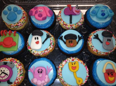 Blues Clues Cupcakes we made Blues Clues Cupcakes Cake Ideas, Blue Clues Cupcakes, Blues Clues Birthday Cupcakes, Blues Clues Treats, Blues Clues Cupcakes, Shared Birthday Parties, Blue Clues, Blue's Clues Birthday Party, Clue Party