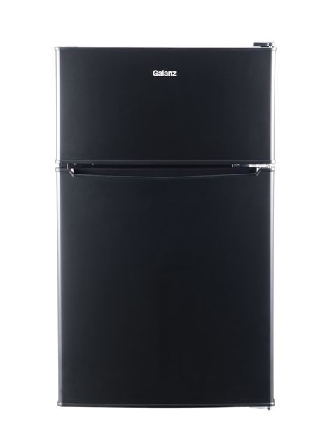 Free Shipping. Buy Galanz 3.1 Cu Ft Two Door Mini Fridge with Freezer GL31BK, Black at Walmart.com Small Refrigerator Mini Fridge, Refrigerator Mini, Mini Fridge With Freezer, Vegetable Crisps, Can Dispenser, Dorm Kitchen, Small Refrigerator, Mini Fridges, Compact Refrigerator