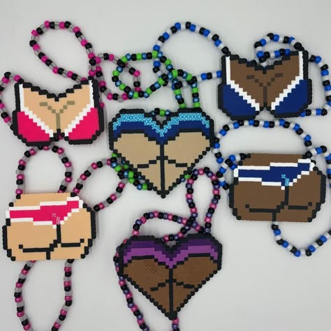 Panty And Stocking Perler Beads, Wwe Perler Beads, Rave Fuse Beads, Perler Bead Patterns Spiderman, Perler Bead Patterns Edm, Knife Perler Beads, Weird Perler Bead Patterns, Perleplader Ideas Cute, Rave Perler Pattern