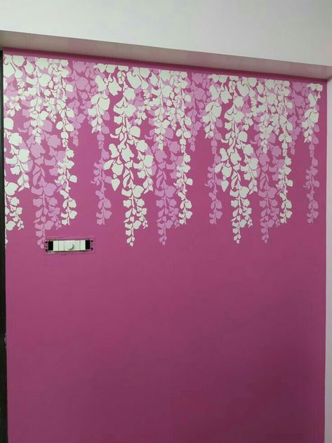 Bedroom Wall Stencil, Tree Stencil For Wall, Wall Paint Inspiration, Room Wallpaper Designs, Design Stencils, Home Flower Decor, Wall Decals Living Room, Wall Color Combination, House Wall Design