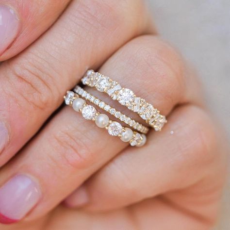 Year Ring, Pearl Wedding Bands, Prong Ring, Eternity Rings, Dream Engagement, Diamond Mosaic, Diamond Anniversary Rings, Baguette Cut Diamond, Diamond Anniversary