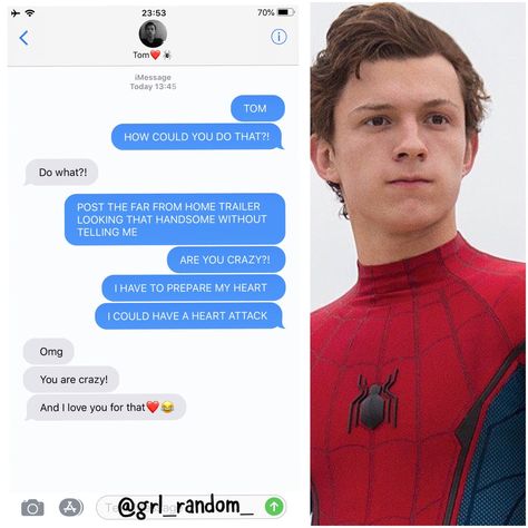 Funny Avengers, Scripting Ideas, Tom Holland Imagines, Snapchat Story, Crazy About You, Tommy Boy, Men's Toms, Avengers Funny, Marvel Funny