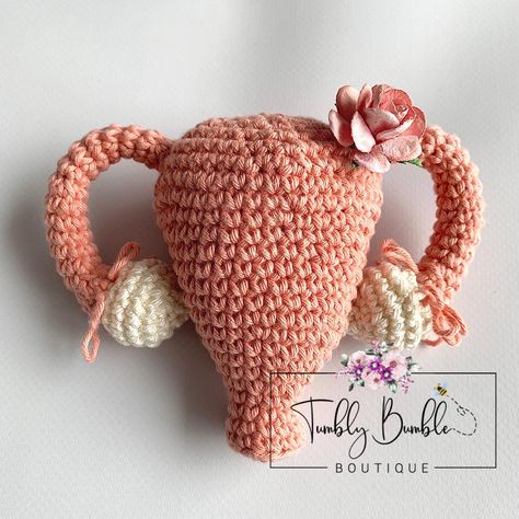 Crochet Uterus, Nursing Aesthetic, Crochet Stuffies, Student Midwife, Nurse Aesthetic, Obstetrics And Gynaecology, Wire Flowers, Pipe Cleaner, Nursing Students