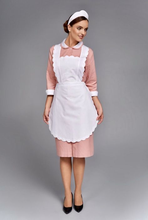 50s Housewife Outfit, Maid Aesthetic, Maids Uniform, Housekeeping Dress, Maid Fancy Dress, Housekeeping Uniform, House Maid, Plastic Aprons, Chic Glasses