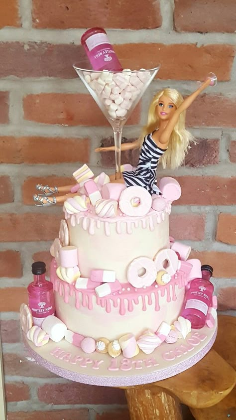 30th Birthday Barbie Cake, Barbie Pink Birthday Cake, 30th Barbie Cake, Barbie Bachelorette Cake, Girly 30th Birthday Ideas, Crystal Ball Cake, Pink Birthday Cake Ideas, Barbie Themed Cake, Barbie Cake Designs