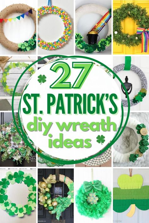 27 BEST DIY St. Patrick’s Day wreath ideas! Traditional shamrocks, colorful rainbows & more. Plus 10 options to buy instead of DIY! Diy St Patricks Day Wreath, Wreaths St Patricks, Rainbow Wreath, St. Patrick's Day Crafts, St Patricks Day Crafts For Kids, St Patrick's Day Decorations, St Patrick's Day Crafts, St Paddys Day, Best Diy