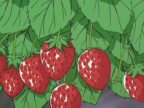 anime strawberry 🍓 Strawberries, Anatomy, Thank You, Green, Anime