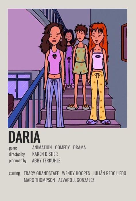 Quinn Daria, Daria Tv Show, Daria Mtv, Minimalist Polaroid Poster, 2000s Cartoons, Polaroid Poster, Girl Movies, Film Posters, Cartoon Styles