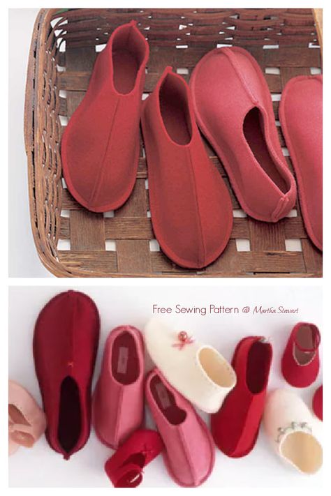 Diy Felt Slippers Pattern, Felt Slippers Diy Free Pattern, Felt Shoes Pattern, Slipper Boots Sewing Pattern Free, Diy Leather Slippers, Slipper Pattern Sewing, Felted Slippers Pattern Free, Fleece Slippers Pattern Free, Free Slipper Patterns Sewing