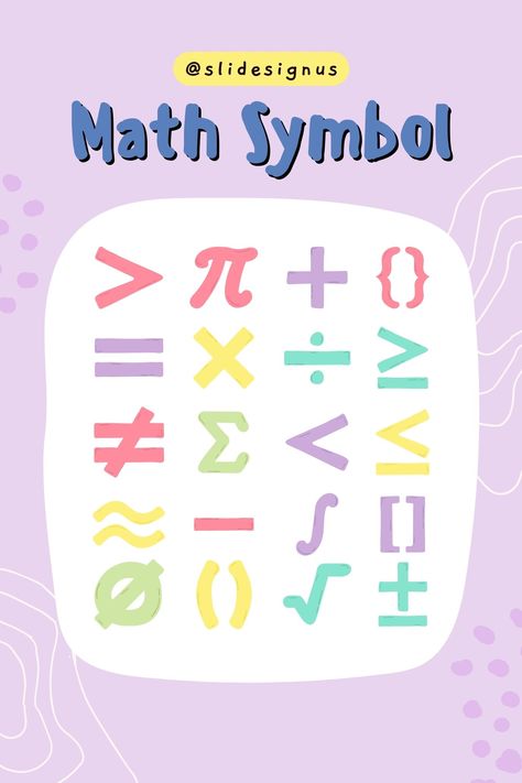 Math Canva Elements, Mathematics Design Math Art, Math Aesthetic Design, Math Signs Symbols, Math Elements, Math Icon, Foundation Maths, Aesthetic Crafts, Math Club