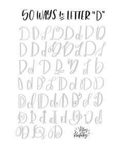 50 Ways to Draw A "D" - Brush Lettering Practice + Free Worksheet — KILEY IN KENTUCKY Hand Lettering 101, Brush Lettering Practice, Pretty Writing, Bullet Journal Font, Fancy Letters, How To Write Calligraphy, Hand Lettering Fonts, Hand Lettering Alphabet, Diy Letters