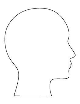 Human Head Pattern Head Silhouette Human, Head Template Drawing, Printable Outline, Drawing Body Proportions, Head Outline, Drawing The Human Head, Silhouette Head, Wig Head, Face Outline