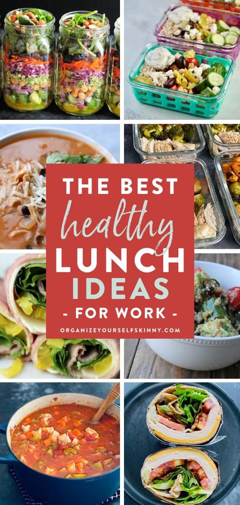 The Best Make-Ahead Healthy Lunch Ideas For Work - Organize Yourself Skinny Hospital Lunch Ideas, No Bread Lunch Ideas, Healthy Lunch Ideas For Work, Lunches For Work, Lunch Ideas For Work, Healthy Lunches For Work, Quick Healthy Lunch, Box Recipes, Work Lunches