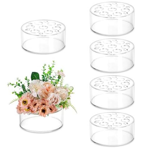 Acrylic Flower Vases for Centerpieces Round – Hewory 6” Large Clear Floral Vase with 13 Holes, 6pcs Short Box Arranger Bulk Low Base Holder for Wedding Birthday Party Events Home Dining Table Decor Centerpieces Wedding Simple, Centerpiece For Round Table, Acrylic Vases, Centerpieces For Party, Engagement Balloons, Vases For Centerpieces, Wedding Vase Centerpieces, Home Dining Table, Acrylic Vase