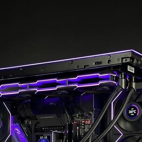 AORUS & GIGABYTE South Africa on Instagram: "🖤💜🖤 This is what a powerful PC should look like 🖤💜🖤

Intel i9 14900K
Gigabyte Z790 Aorus Master X
Lian Li GA II LCD 360mm CPU cooler
GSkill 64GB Trident Z5 RGB 6400MHz
Gigabyte RTX 4090 Gaming OC
Crucial 2TB T500 Gen4 NVMe
DeepCool PX1000G 80+Gold PSU
Lian Li 011 Dynamic EVO RGB case
Lian Li 7x120mm TL/TL Reverse + 3x120mm TL LCD reverse flow fans
AsiaHorse Black cables

#AORUS #GIGABYTE #pc #gamingpc #pcgaming #pcgamer #gaming #gamer #pcmasterrace #pcmr #pcsetup #rtx #intel #nvidia #geforce #geforcertx #rtx40 #gpu #setupwars #dreamsetup #battlestations #setupquarters #gamingcommunity #setupinspiration #pcgamingsetup #gamingsetup #gamingsetups #pcgaming101 #setupgamer #gaminggear
🛠️📷 AES Tech Gaming" Rtx 4090, Pc Gaming Setup, Pc Setup, Gaming Gear, Pc Gamer, Gaming Setup, Gaming Pc, Building, Quick Saves