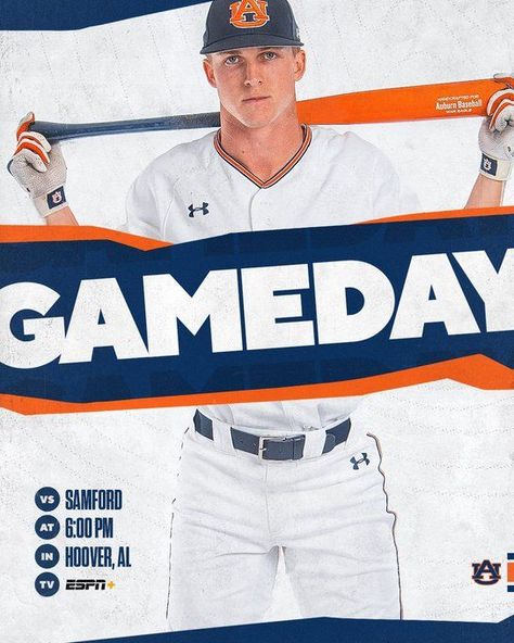 Baseball Gameday Graphics, Baseball Portraits, Athletic Graphics, Auburn Baseball, Youth Sports Photography, Gameday Graphics, Baseball Graphics, Softball Posters, Softball Ideas