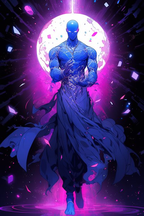 Fantasy Princess Dress, Dr Manhattan, Manhattan Art, Space Man, Superhero Design, Creature Concept Art, Fantasy Concept Art, Fantasy Warrior, Character Design Male