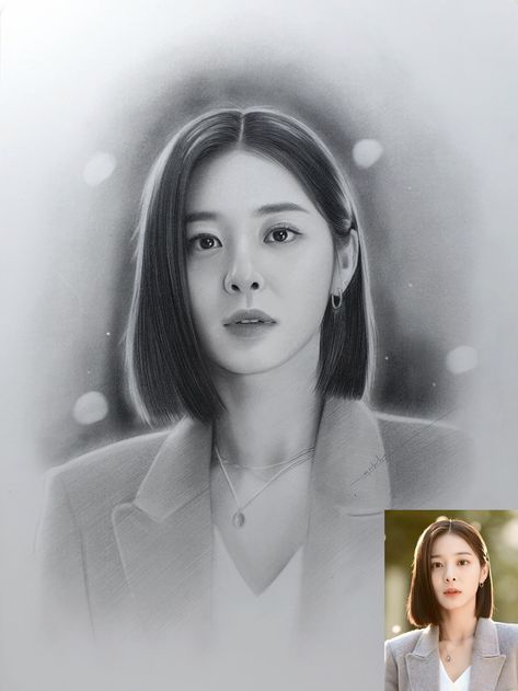 Kdrama Sketch Drawing, Celebrity Drawings Pencil Sketch, Korean Girl Drawing, Kdrama Sketch, Popular Drawings, Portrait Drawing Tips, Abstract Pencil Drawings, Pencil Portrait Drawing, Naruto Sketch Drawing