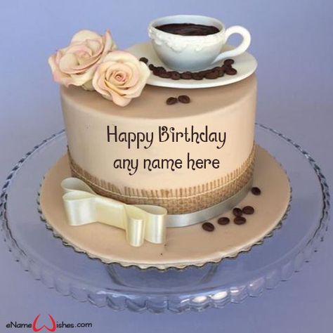 write name on pictures with eNameWishes by stylizing their names and captions by generating text on Name Birthday Cake Pic with ease. Coffee Cake Decoration, Name On Cake, Name Birthday Cake, Write Name On Cake, Happy Birthday Coffee, Anniversary Cake With Name, Sugar Decorations For Cakes, Cake Pic, Big Birthday Cake